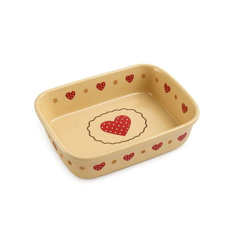 Plat à Lasagne N°3 de 32 x 21 cm Nature Frise Coeur 