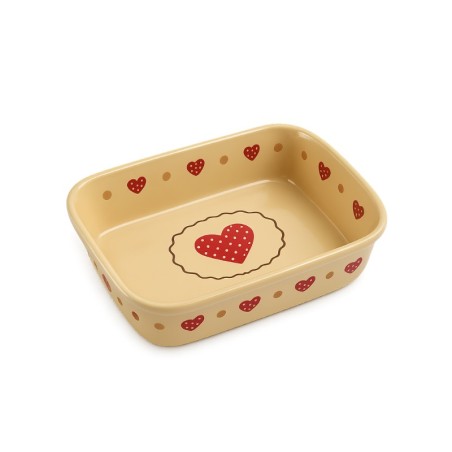Plat à Lasagne N°3 de 32 x 21 cm Nature Frise Coeur 