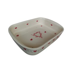 Plat à Lasagne N°4 de 35.5 x 24 cm Nature Coeur Rouge 