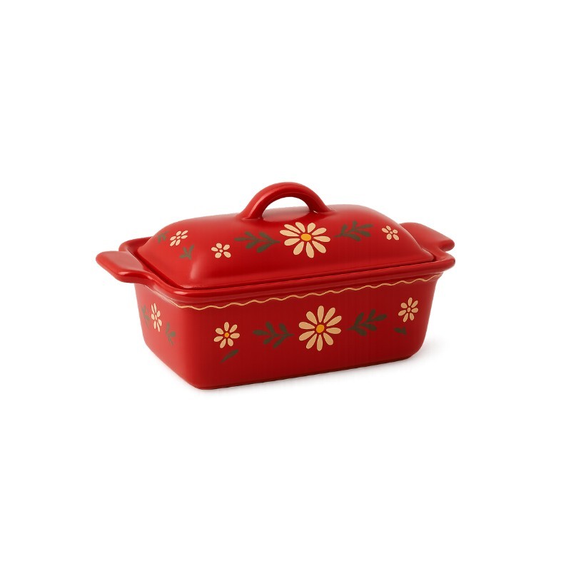 Terrine à Pâté N°2 de 30 x 13 cm Rouge Marguerite 
