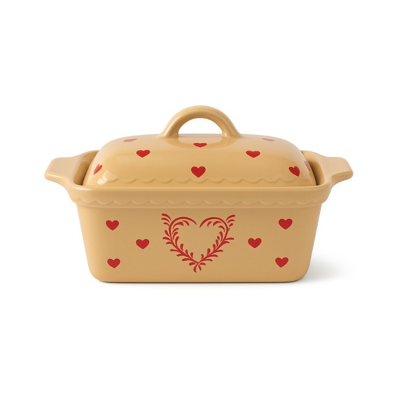 Terrine à Pâté N°2 de 30 x 13 cm Taupe Coeur 