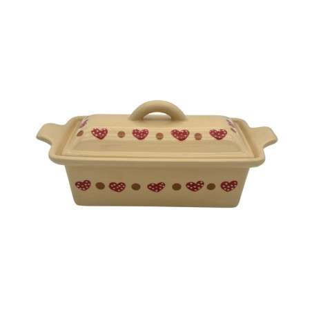 Terrine à Pâté N°2 de 30 x 13 cm Nature Frise Coeur 