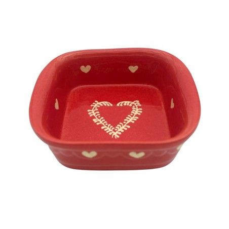 Plat Carré N°1 de 18.5 x 16 cm Rouge Coeur 