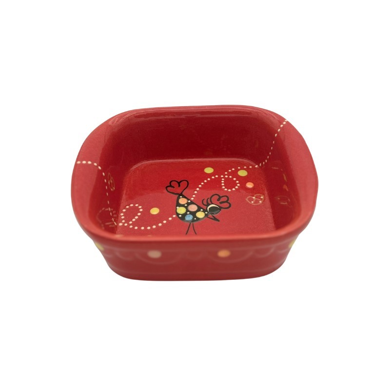 Plat Carré N°1 de 18.5 x 16 cm Rouge Cocotte 