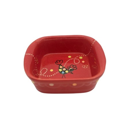 Plat Carré N°1 de 18.5 x 16 cm Rouge Cocotte 