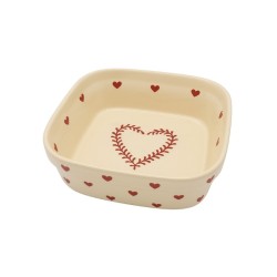 Plat Carré N°3 de 27 x 24 cm  Nature Coeur Rouge 