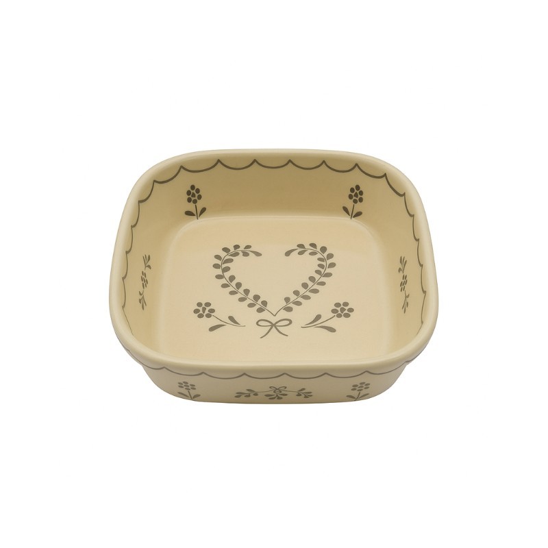 Plat Carré N°1 de 18.5 x 16 cm Nature Papillons Gris 