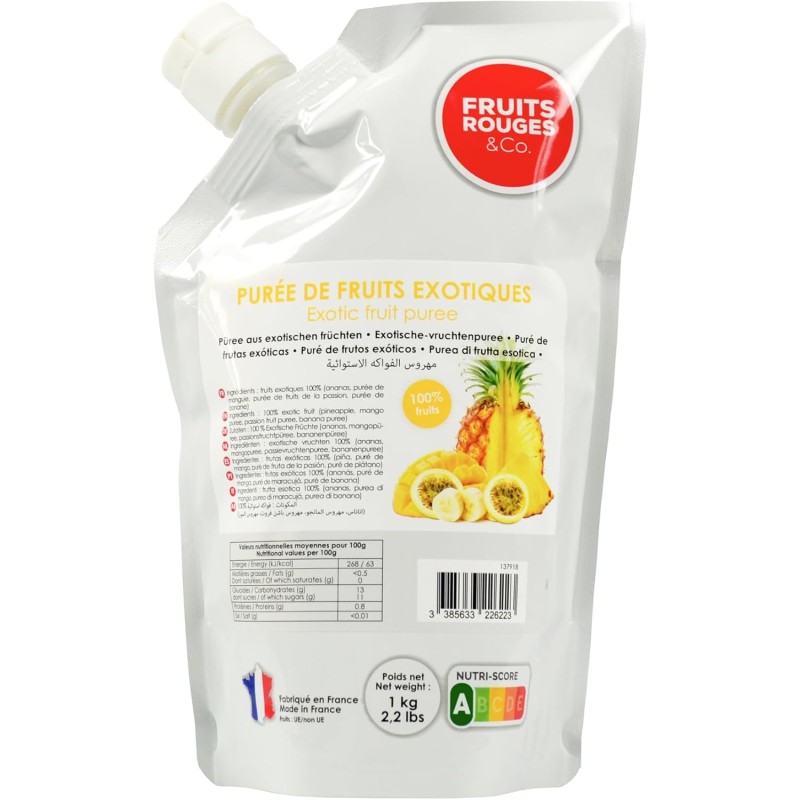 Purée de fruits exotique 100% fruit aseptique 1kg | CuisinezPâtissez