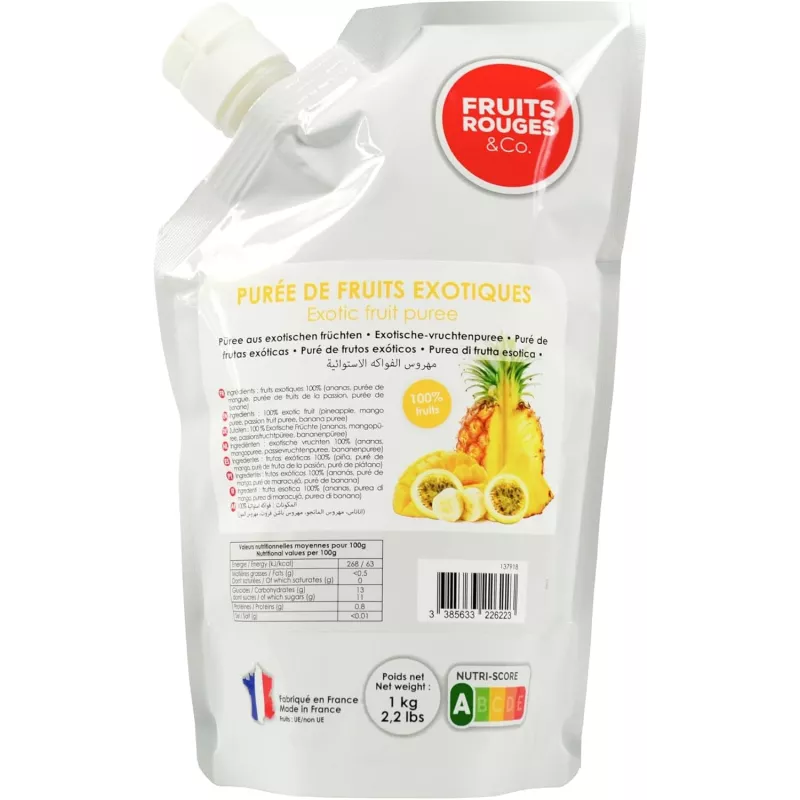Purée de fruits exotique 100% 1kg pour desserts et glaces