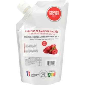 Purée de framboise 100% fruit 1kg pour desserts et smoothies