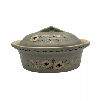 Terrine à Baeckeoffe N°000 de 14.5 cm Églantine - Poterie Alsacienne Siegfried