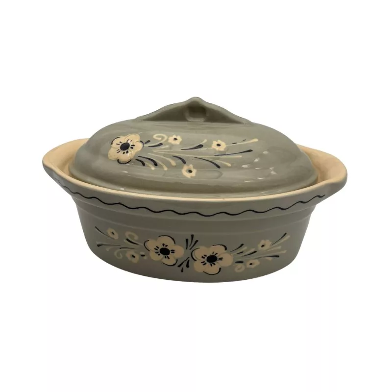 Terrine à Baeckeoffe N°2 de 29.5 cm Églantine - Poterie Alsacienne Siegfried