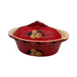 Terrine à Baeckeoffe N°4 de 37 cm Rouge Mirabelle - Poterie Alsacienne Siegfried