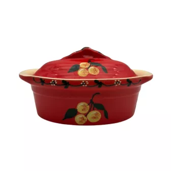 Terrine à Baeckeoffe N°5 de 42 cm Rouge Mirabelle - Poterie Alsacienne Siegfried