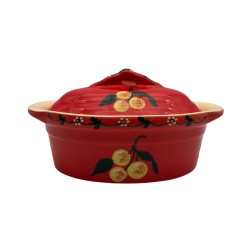 Terrine à Baeckeoffe N°6 de 44.5 cm Rouge Mirabelle - Poterie Alsacienne Siegfried