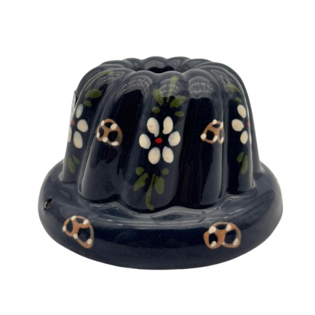 Kougelhopf N°3 de 14 cm Bleu Marguerite - Poterie Alsacienne Siegfried