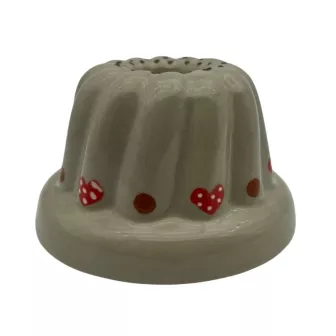 Moule kouglof 14 cm terre cuite Gris Ciel cœur