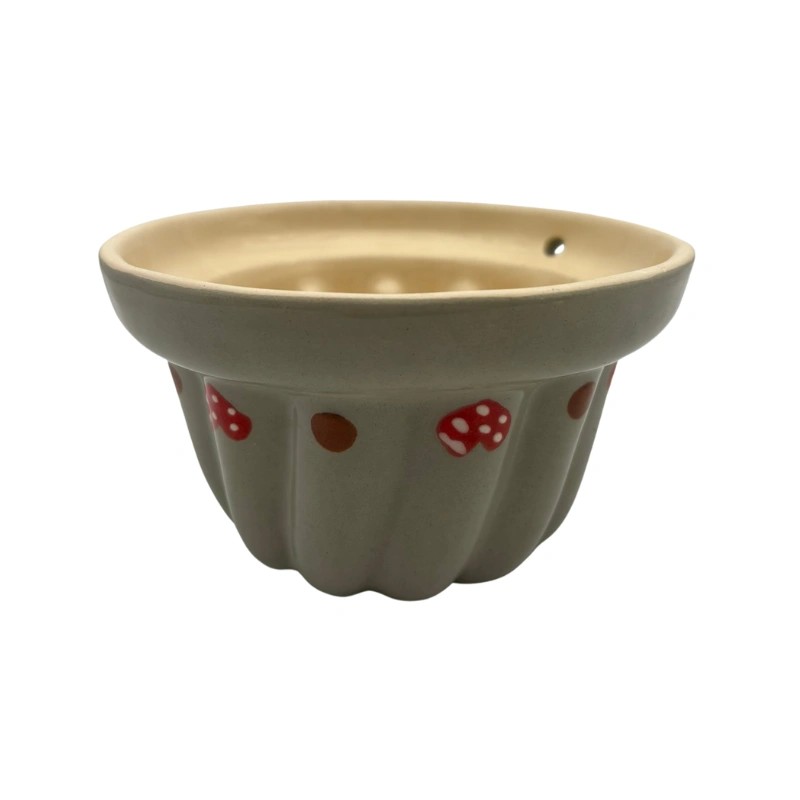 Kougelhopf N°7 de 22 cm Gris Ciel Frise Coeur - Poterie Alsacienne Siegfried