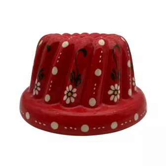 Kougelhopf N°3 de 14 cm Rouge Marguerite - Poterie Alsacienne Siegfried