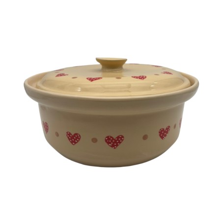 Terrine ronde 32 nature frise cœur