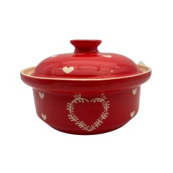 Terrine ronde 23 rouge cœur