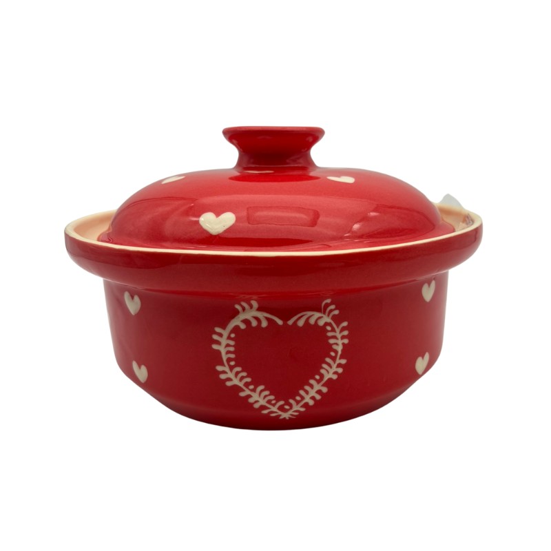 Terrine ronde 23 rouge cœur