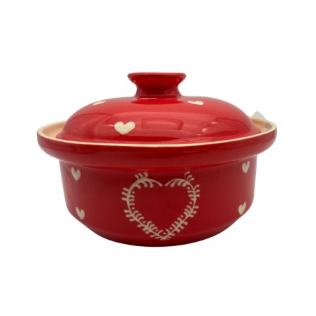 Terrine ronde 23 rouge cœur