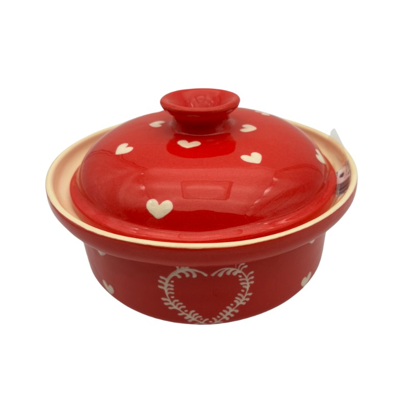 Terrine ronde 23 rouge cœur