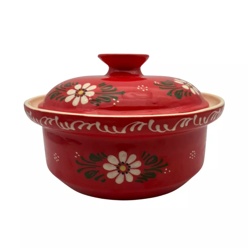 Terrine Ronde N°2 de 24 cm Rouge Marguerite
