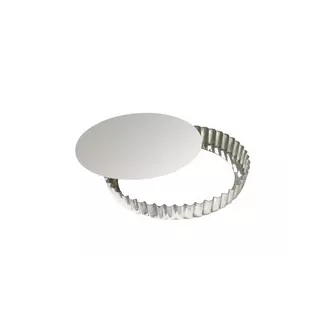 Tourtière ronde 22 cm fer blanc fond mobile