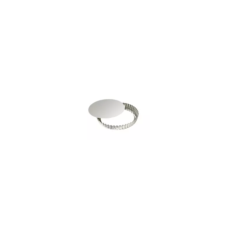 Tourtière ronde 22 cm fer blanc fond mobile