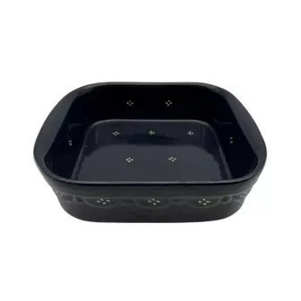 Plat Carré N°3 de 27 x 24 cm  Bleu 4 Points