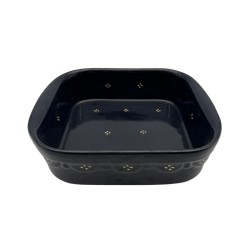 Plat Carré N°3 de 27 x 24 cm  Bleu 4 Points