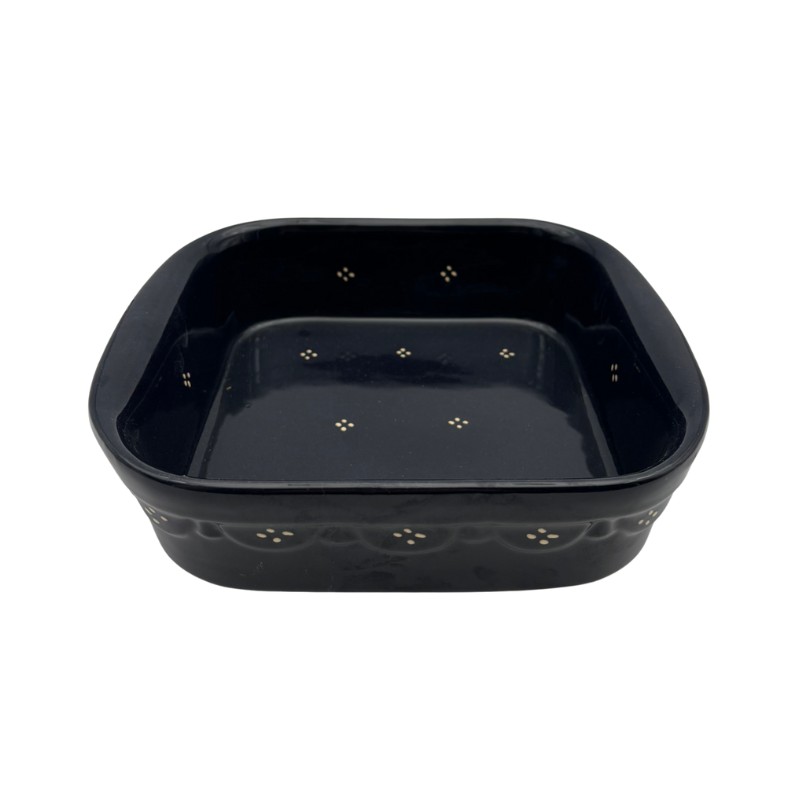 Plat Carré N°3 de 27 x 24 cm  Bleu 4 Points