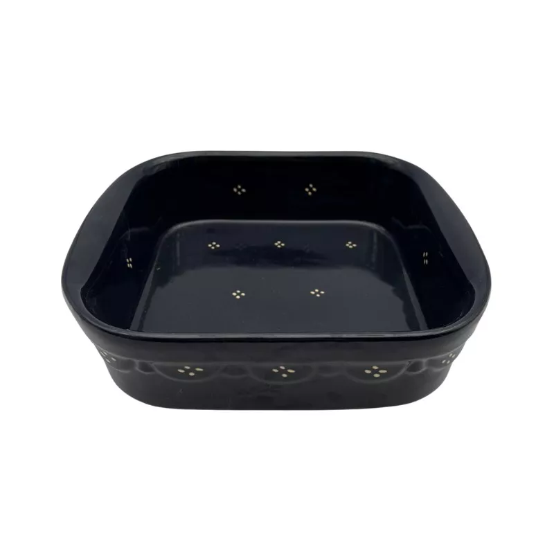Plat Carré N°3 de 27 x 24 cm  Bleu 4 Points