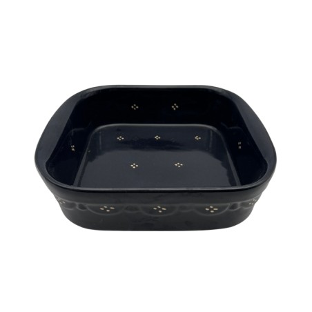 Plat Carré N°3 de 27 x 24 cm Bleu 4 Points