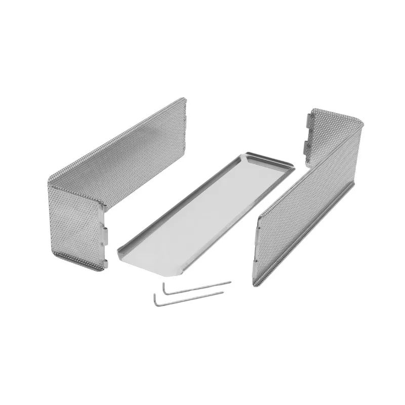 Moule pâté en croûte inox perforé dépliable 35 cm à charnières – Vue démontée
