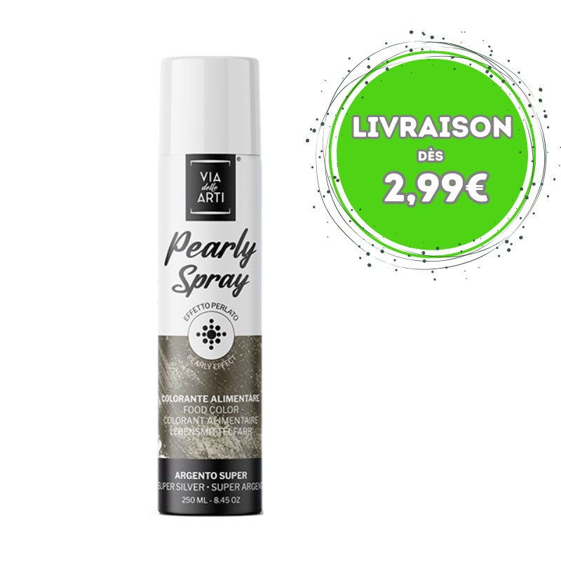 Spray Colorant Argent Effet Métallisé 250 ml | CuisinezPâtissez