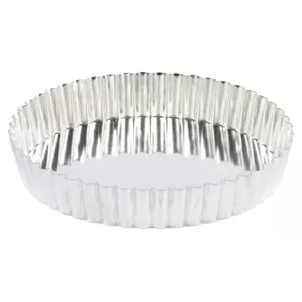 Moule à tarte cannelé 24 cm fer blanc fond mobile