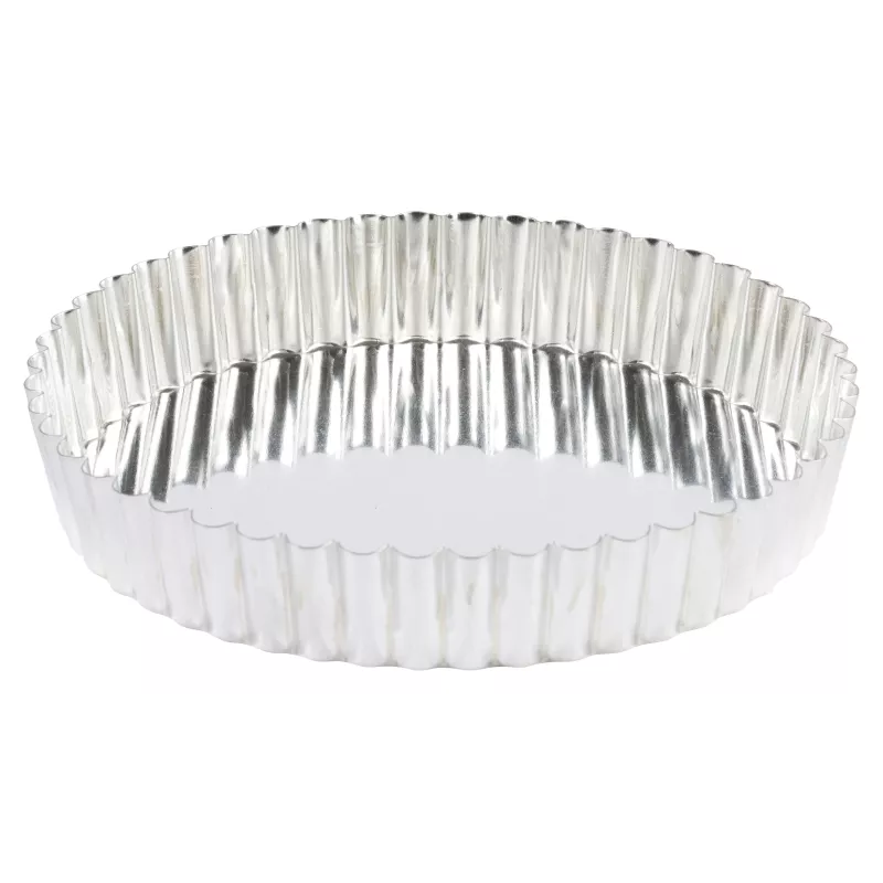 Moule à tarte cannelé 24 cm fer blanc fond mobile