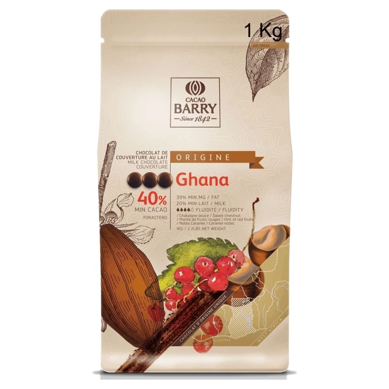 Chocolat au lait Ghana 40% 1 Kg | CuisinezPâtissez
