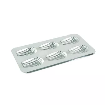Plaque à madeleines XXL fer blanc 6 empreintes