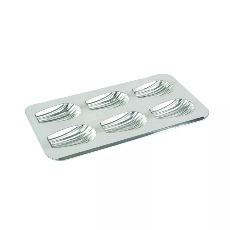 Plaque à madeleines XXL fer blanc 6 empreintes