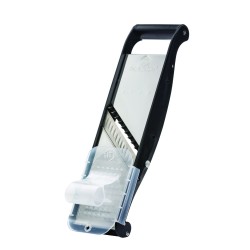 Mandoline inox Compact-PRO Basalte – 2 peignes effileurs 4 & 10 mm | CuisinezPâtissez