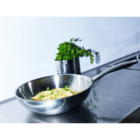 wok inox 30 cm tous feux induction cuisson professionnelle