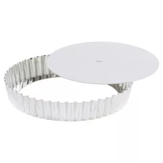 tourtière ronde cannelée 300 mm fond mobile