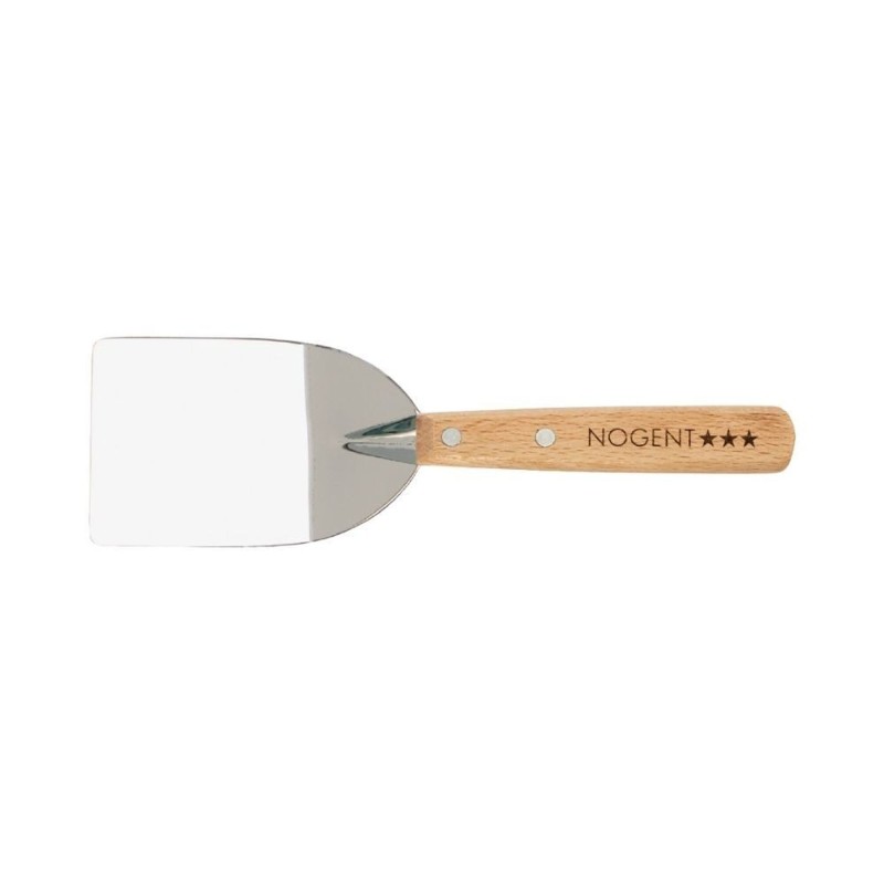 pelle de cuisine en bois de hêtre de 9 cm pour plancha, résistante et pratique pour retourner les aliments.