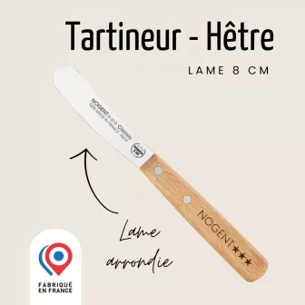 Tartineur bois hêtre 8 cm lame lisse