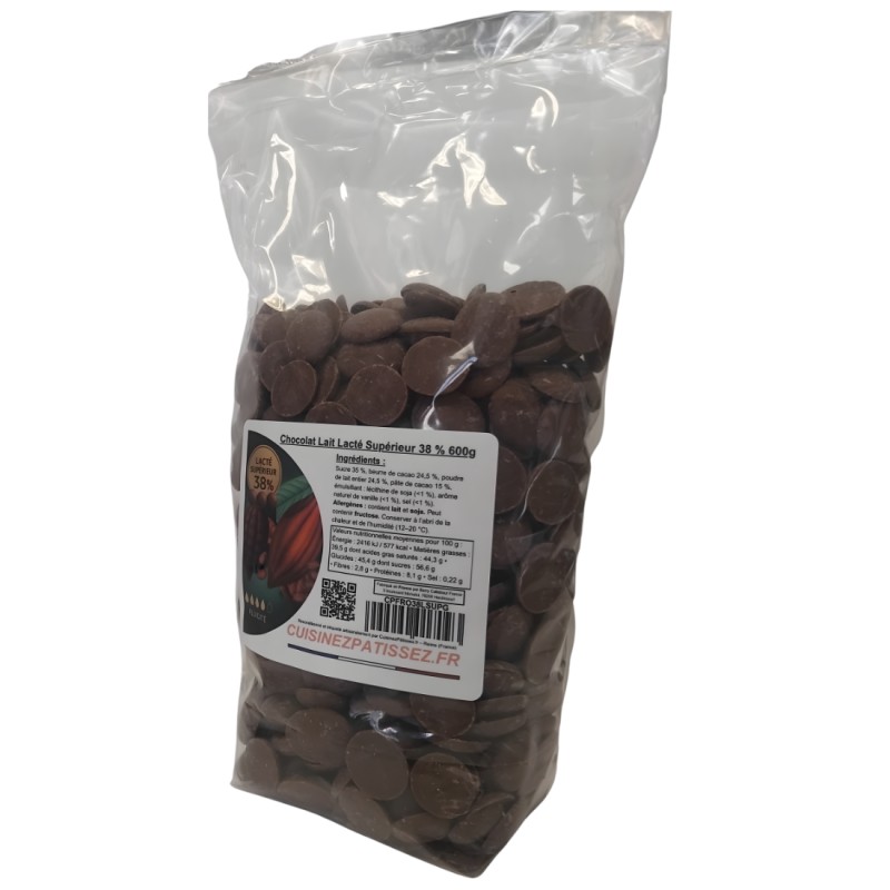 Chocolat au Lait 38% 600 g – Couverture Pâtisserie Gourmande | CuisinezPâtissez