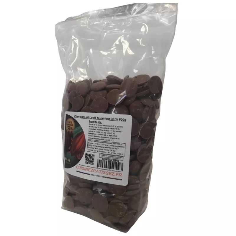 Chocolat au lait 38 % Barry 600 g couverture pâtisserie